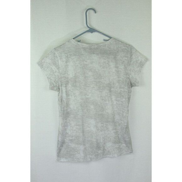 Calvin Klein T-Shirt Top Short Sleeves Raw Hem Logo Womens M Gray - Picture 8 of 9